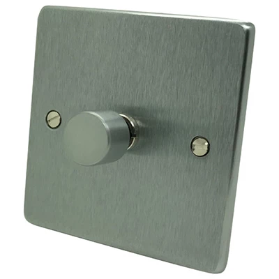 Low Profile Rounded Satin Chrome Push Light Switch