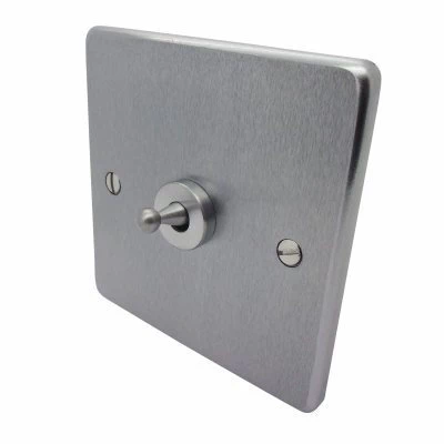 Low Profile Rounded Satin Chrome Toggle (Dolly) Switch
