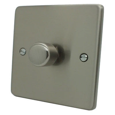 Low Profile Rounded Satin Nickel Intelligent Dimmer