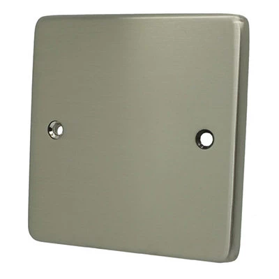 Low Profile Rounded Satin Nickel Blank Plate