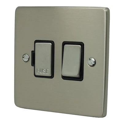Low Profile Rounded Satin Nickel Switched Fused Spur