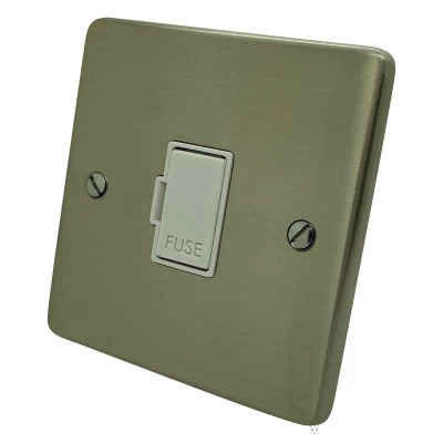 Low Profile Rounded Satin Nickel Unswitched Fused Spur