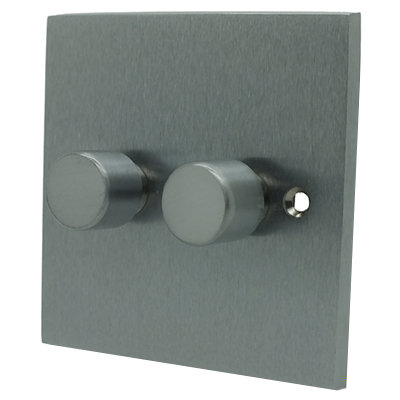 Low Profile Satin Chrome Dimmer and Toggle Switch Combination
