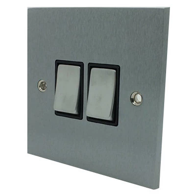 Low Profile Satin Chrome Intermediate Switch and Light Switch Combination