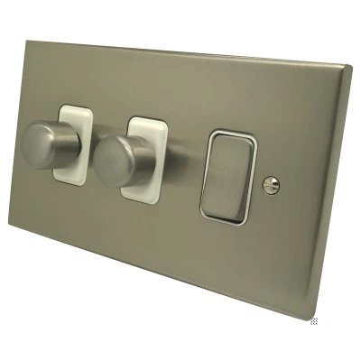 Low Profile Satin Nickel Dimmer and Light Switch Combination