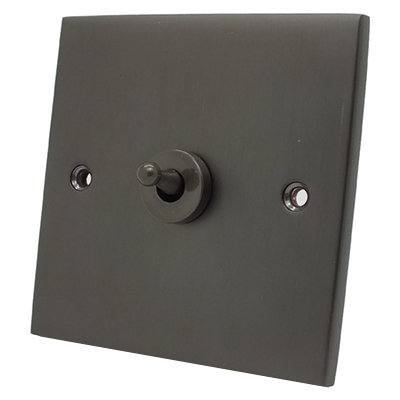Low Profile Silk Bronze Dimmer and Toggle Switch Combination