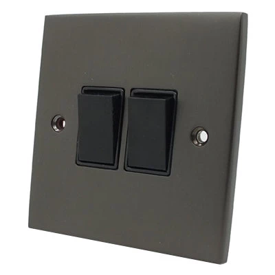 Low Profile Silk Bronze Intermediate Switch and Light Switch Combination