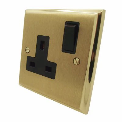 Mayfair Premier Satin Brass / Polished Brass Cooker (45 Amp Double Pole) Switch