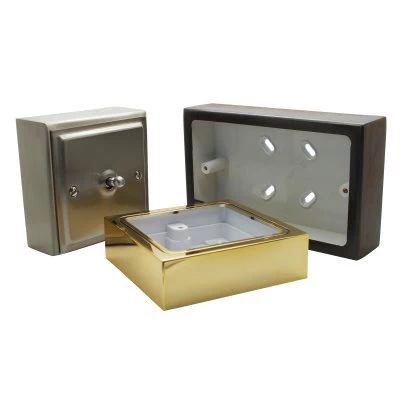 Metal Clad Satin Nickel Surface Mount Boxes (Wall Boxes)