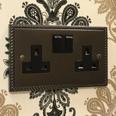 Palladian Bronze Switched Plug Socket
