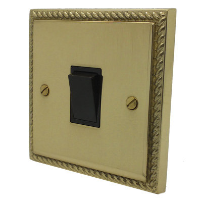 Palladian Polished Brass Dimmer and Toggle Switch Combination