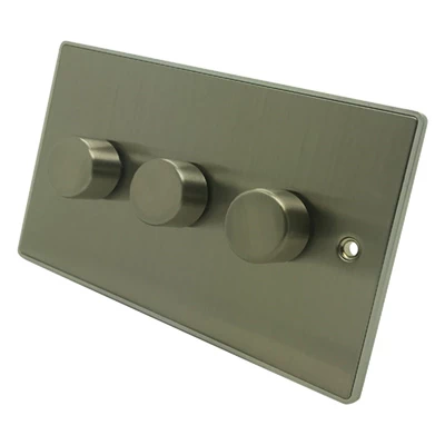 Precision Edge Brushed Chrome LED Dimmer and Push Light Switch Combination
