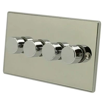 Precision Edge Polished Chrome Push Intermediate Switch and Push Light Switch Combination
