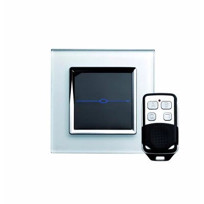 Crystal White Glass with Chrome Trim Touch Light Switch