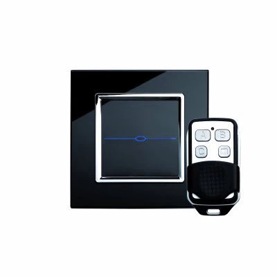 Crystal Black Glass with Chrome Trim Touch Light Switch