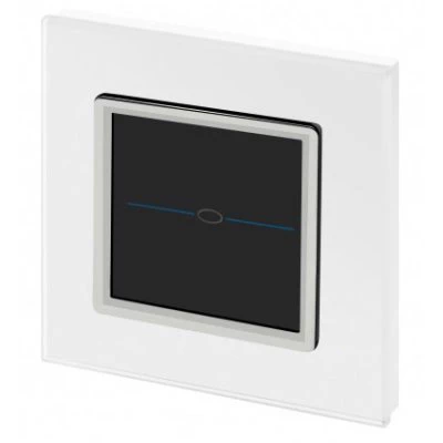 Crystal White Glass with Chrome Trim Touch Light Switch