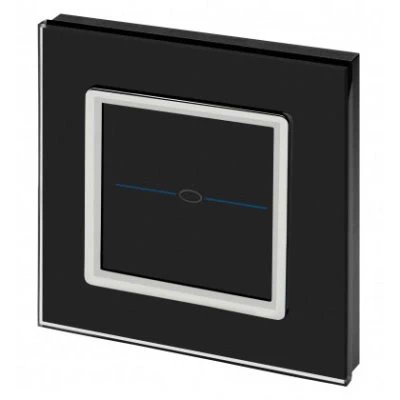 Crystal Black Glass with Chrome Trim Touch Light Switch