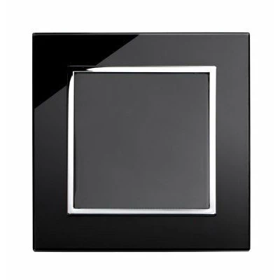 Crystal Black Glass Blank Plate