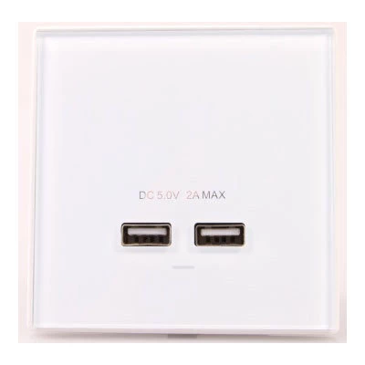 Crystal White Glass USB Charger