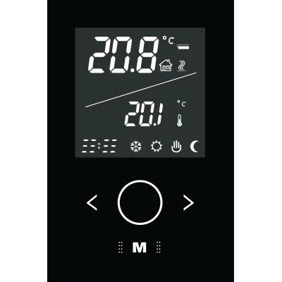 Crystal Black Glass Thermostat Control