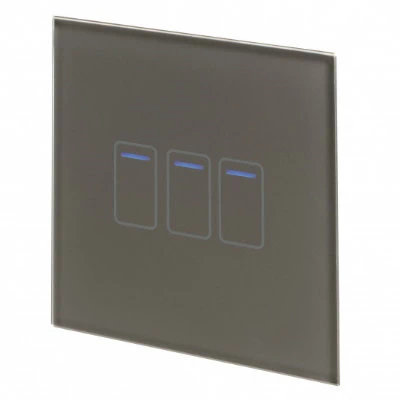 RetroTouch Crystal Grey Glass Sockets & Switches