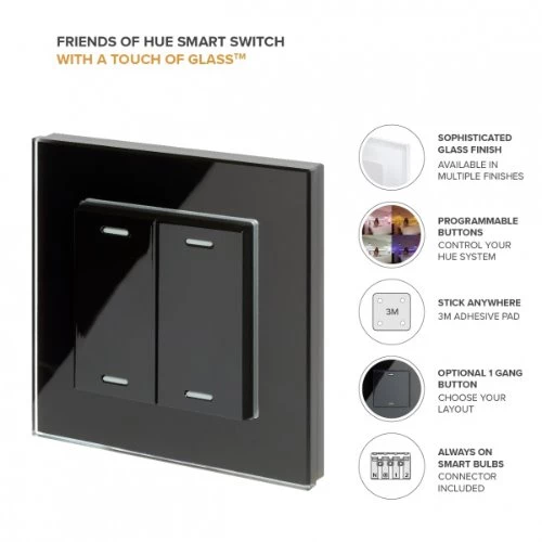 Crystal Black and White Smart Switch
