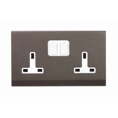 Simplicity Charcoal Switched Plug Socket