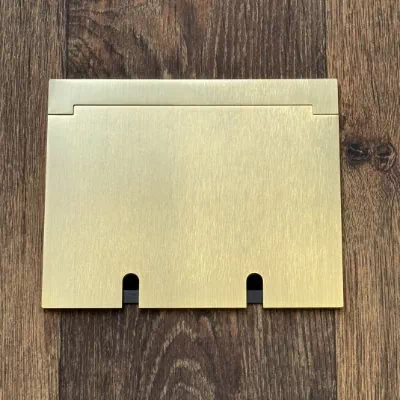 Recessed Floor Sockets Satin Brass Recessed Floor TV | Aerial Socket