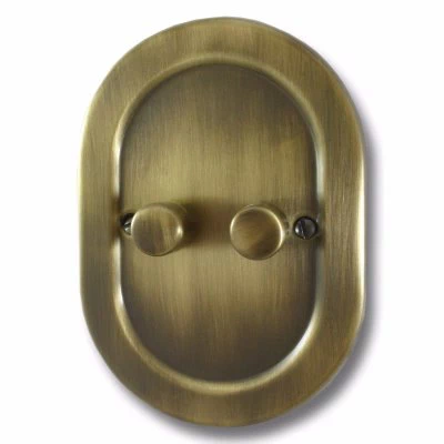 Regal Antique Brass LED Dimmer and Push Light Switch Combination