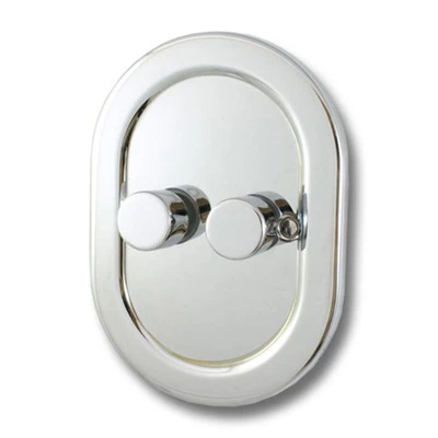 Regal Polished Chrome Push Intermediate Switch and Push Light Switch Combination