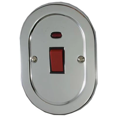Regal Polished Chrome Cooker (45 Amp Double Pole) Switch