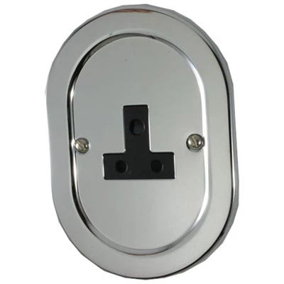 Regal Polished Chrome Round Pin Unswitched Socket (For Lighting)