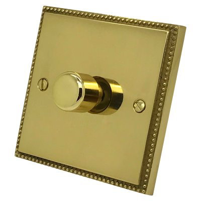 Regency Premier Plus Polished Brass (Cast) Dimmer and Toggle Switch Combination