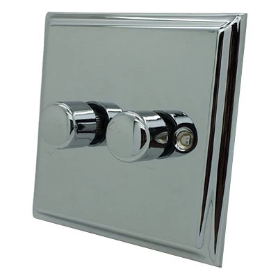 Regent Polished Chrome LED Dimmer and Push Light Switch Combination