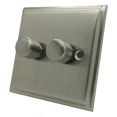 Regent Satin Nickel LED Dimmer and Push Light Switch Combination