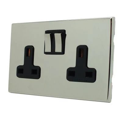 Richmond Polished Nickel Switched Plug Socket