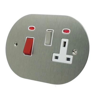 Disc Satin Stainless Cooker Control (45 Amp Double Pole Switch and 13 Amp Socket)