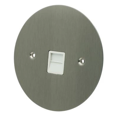 Disc Satin Stainless Telephone Extension Socket