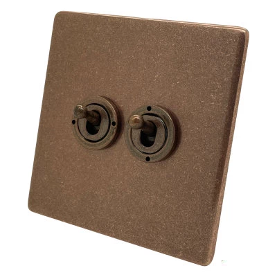 Screwless Aged Old Copper Toggle (Dolly) Switch