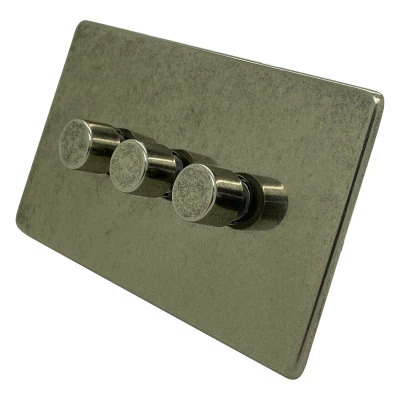 Screwless Aged Old Nickel Push Intermediate Switch and Push Light Switch Combination