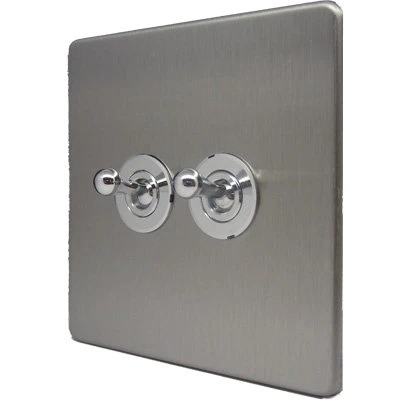 Screwless Single Module Plate - 1 Module - Brushed Steel Modular Plate