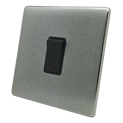 Contemporary Screwless Brushed Chrome Retractive Centre Off Switch
