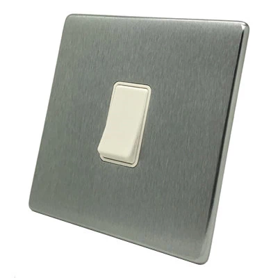 Contemporary Screwless Brushed Chrome Retractive Centre Off Switch