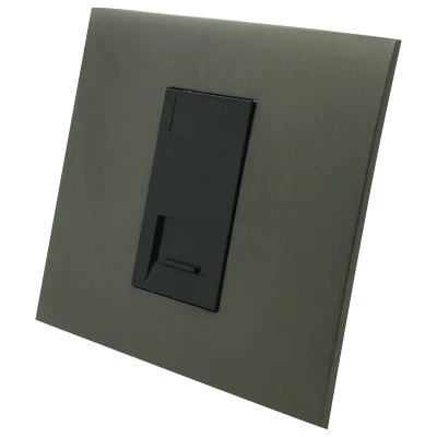 Screwless Square Old Bronze Telephone Extension Socket