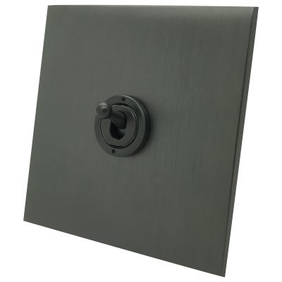 Screwless Square Old Bronze Dimmer and Toggle Switch Combination