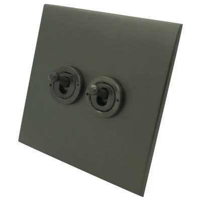 Screwless Square Old Bronze Intermediate Toggle Switch and Toggle Switch Combination