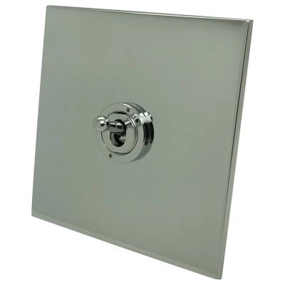 Screwless Square Polished Chrome Satellite Socket (F Connector)