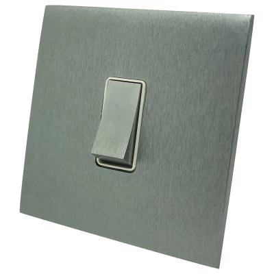 Screwless Square Satin Chrome Unswitched Fused Spur