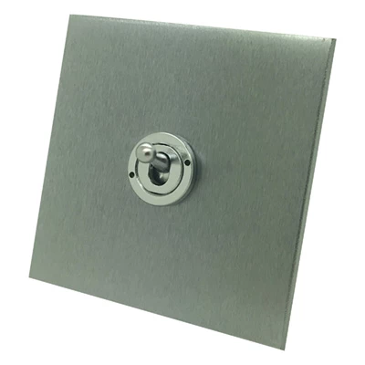 Screwless Square Satin Chrome Toggle (Dolly) Switch