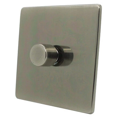 Screwless Supreme Antique Pewter Push Intermediate Switch and Push Light Switch Combination